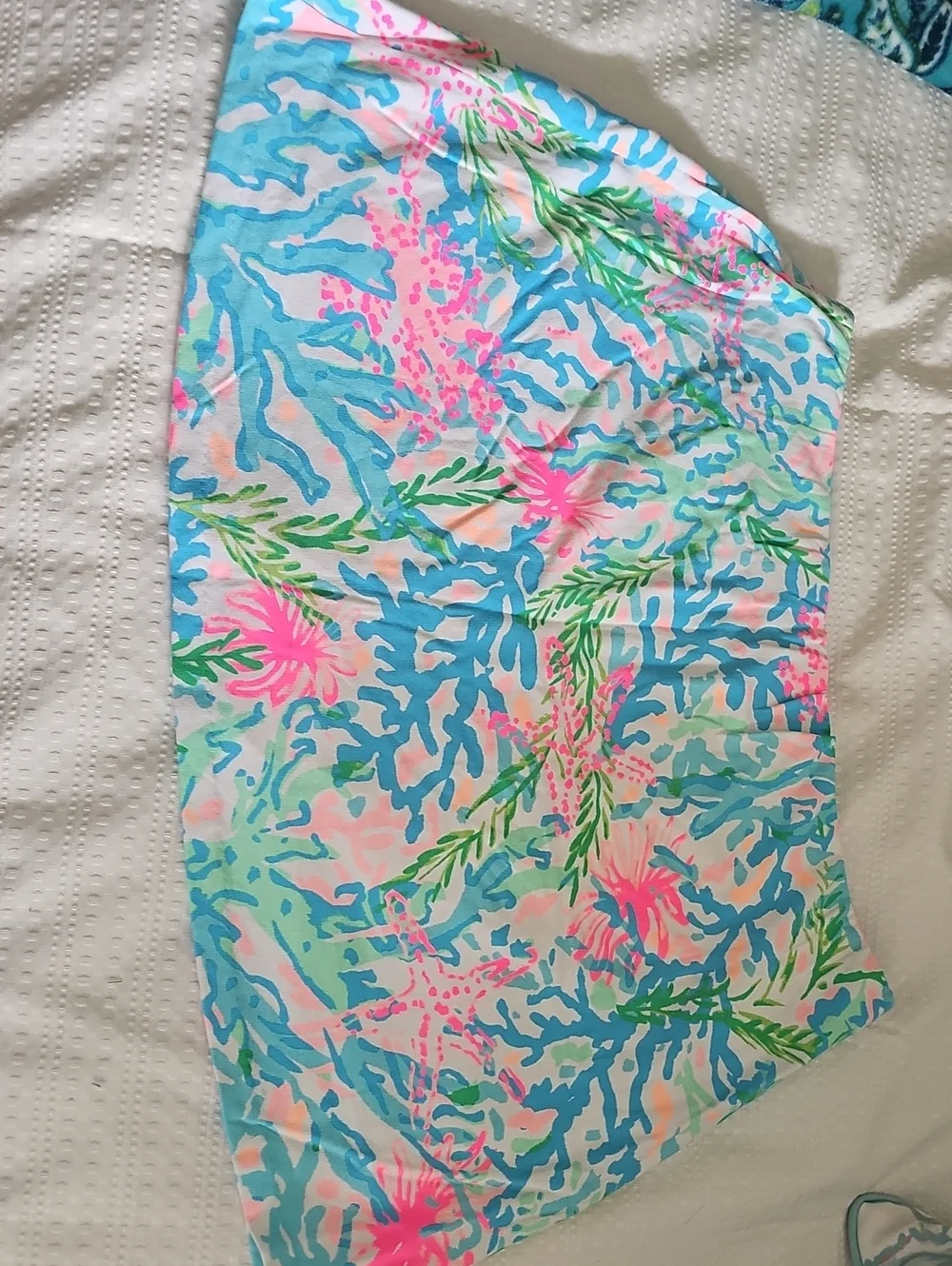 Lilly Pulitzer Pink, Aqua and Green Floral Print Skirt - Picture 3 of 6